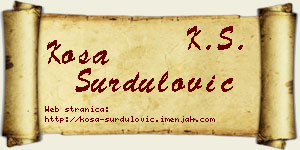 Kosa Surdulović vizit kartica